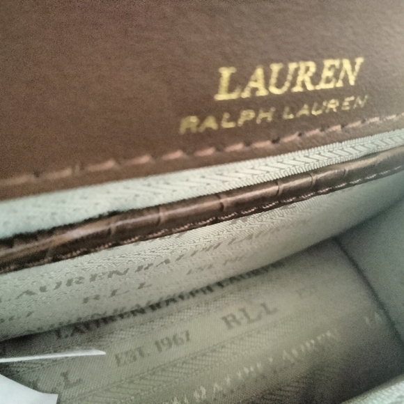 Lauren Ralph Lauren Brown Croc Crossbody - Picture 5 of 12
